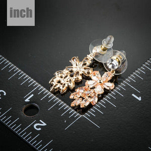 Champagne Cluster Drop Earrings -KPE0110 - KHAISTA Fashion Jewellery