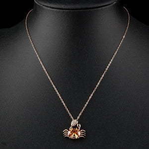 Champagne Crab Pendant Necklace KPN0081 - KHAISTA Fashion Jewellery
