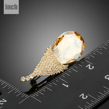 Load image into Gallery viewer, Champagne Crystal Design Pin Brooch - KHAISTA Fashion Jewellery
