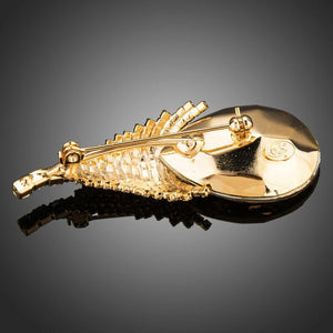 Champagne Crystal Design Pin Brooch - KHAISTA Fashion Jewellery