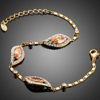 champagne cubic zirconia bracelet detail view by KHAISTA