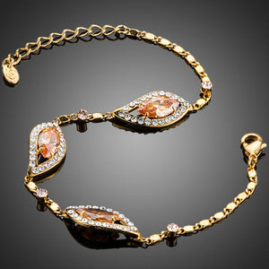 Champagne Cubic Zirconia Crystals Bracelet - KHAISTA Fashion Jewellery