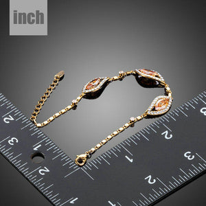 Champagne Cubic Zirconia Crystals Bracelet - KHAISTA Fashion Jewellery