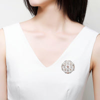 Celestial design detail on Khaista champagne CZ brooch