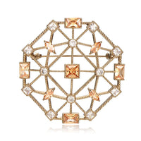 Side angle view of Khaista champagne universe brooch