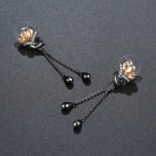 Load image into Gallery viewer, Champagne Flower Drop Earrings -KPE0368 - KHAISTA Fashion Jewellery
