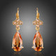Champagne Flower CZ Hanging Earrings