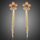 Champagne Sunflower Crystal Drop Earrings