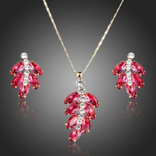 Load image into Gallery viewer, Cherry Cubic Zirconia Drop Earrings &amp; Necklace Set - KHAISTA Fashion Jewellery
