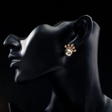 Load image into Gallery viewer, Chocolate Pearl Crown Stud Earrings - KHAISTA Fashion Jewellery

