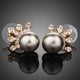 Chocolate Pearl Crown Stud Earrings