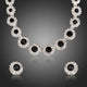 Black and Clear Cubic Zirconia Necklace and Stud Earrings Set