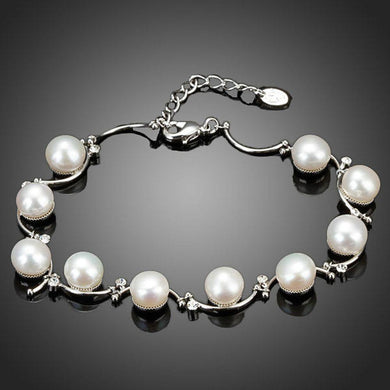 Classic Milk White Crystal Pearls Bracelet - KHAISTA Fashion Jewellery