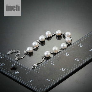 Classic Milk White Crystal Pearls Bracelet - KHAISTA Fashion Jewellery