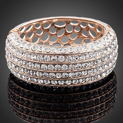 Classic Rose Gold Plated Cuff Bangle