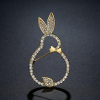 Close-up of Austrian crystals on Khaista rabbit brooch