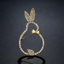 Load image into Gallery viewer, Clear Austrian Crystals Rabbit Brooch - KHAISTA Fashion Jewellery
