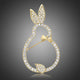 Clear Austrian Crystal Rabbit Brooch