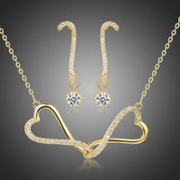 Khaista clear cubic zirconia infinity love jewellery set