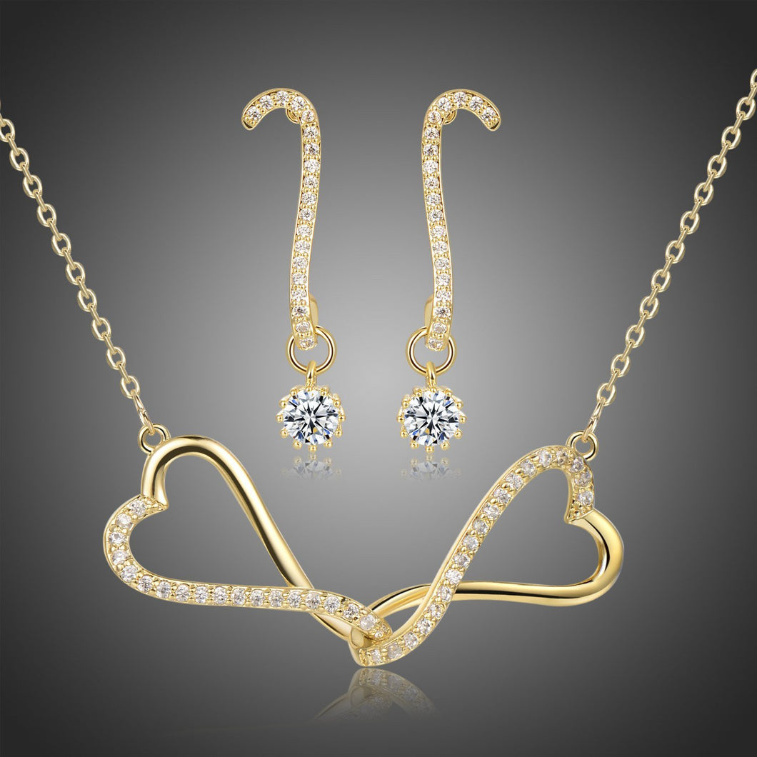 Clear Cubic Zirconia Infinit Love Jewellery Set - KHAISTA Fashion Jewellery