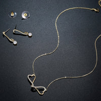 Infinity motif detail on Khaista CZ love set