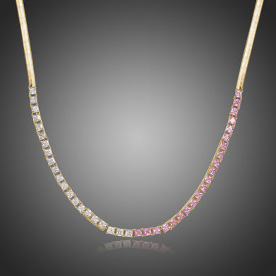 Clear Cubic Zirconia Long Pendant KPN0297 - KHAISTA Fashion Jewellery
