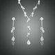 Clear CZ Small Floral and Waterdrop Jewellery Set