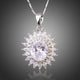 Clear Cubic Zirconia Sunflower Necklace