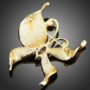 Clear Zirconia Artistic Butterfly Lapel Pin - KHAISTA Fashion Jewellery