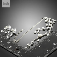 Load image into Gallery viewer, Clear Zirconia Sparkling Flower with Branch Geometric Jewelry Set - KHAISTA Fashion Jewellery

