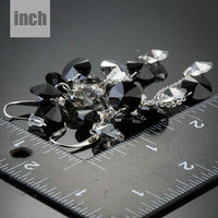 cluster crystal drop earrings detail view by KHAISTA