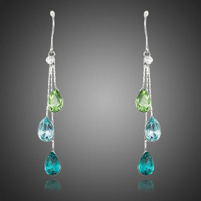 Colour Raindrop Crystal Drop Earrings