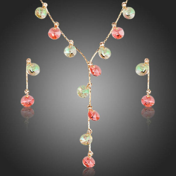Khaista multicolour Stellux Austrian crystal drop earrings set