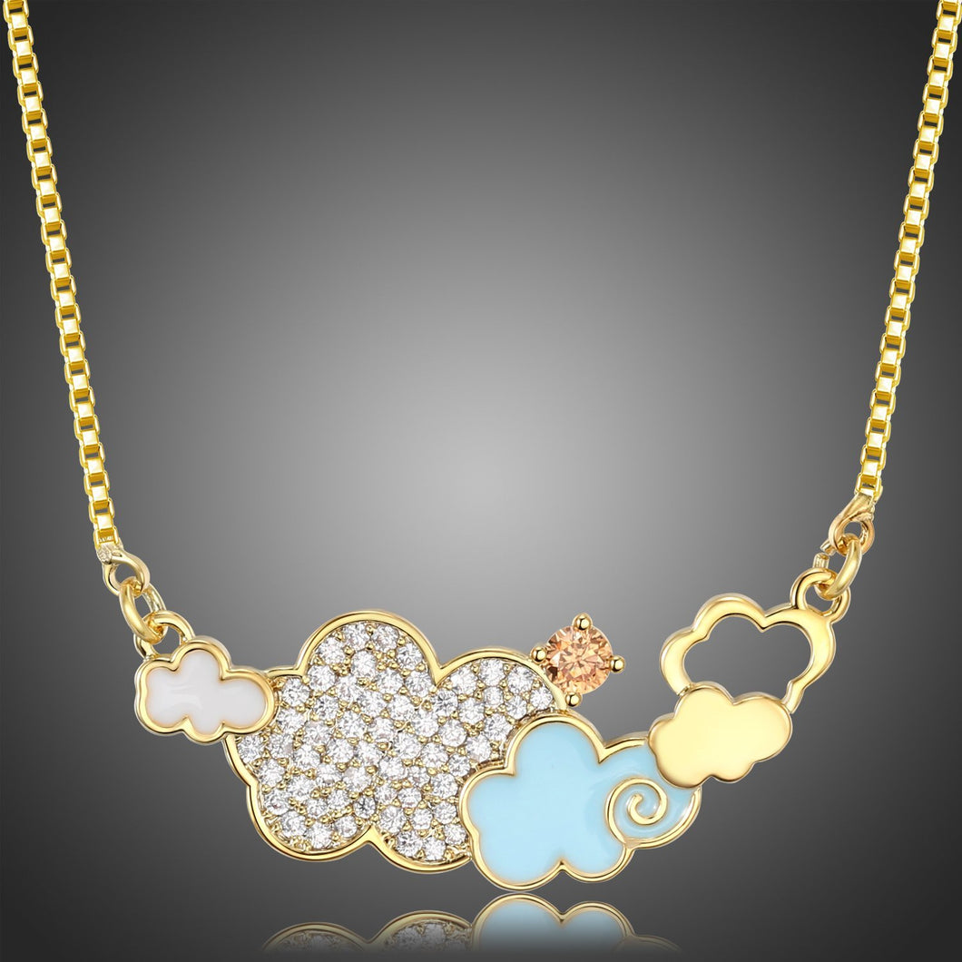 Connected Clouds Pendant Necklace KPN0278 - KHAISTA Fashion Jewellery