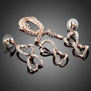 Connected Hearts Jewelry Set (Drop Earrings + Necklace Set) - KHAISTA Fashion Jewellery
