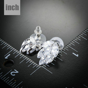 Coupled Cubic Zirconia Cluster Stud Earrings - KHAISTA Fashion Jewellery