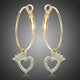 Crown and Heart Crystal Dangle Earrings