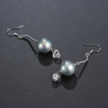 Load image into Gallery viewer, Crown Pearl Drop Earrings -KPE0373 - KHAISTA Fashion Jewellery
