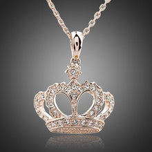 Load image into Gallery viewer, Crown Stellux Austrian Crystal Necklace KPN0095 - KHAISTA Fashion Jewellery
