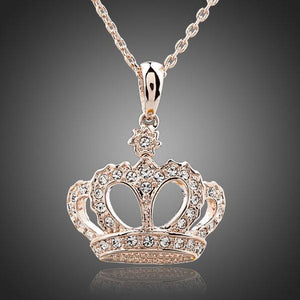 Crown Stellux Austrian Crystal Necklace KPN0095 - KHAISTA Fashion Jewellery