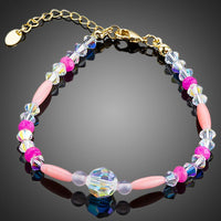 KHAISTA crystal beads lobster bracelet on white background