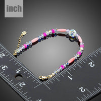 crystal beads lobster bracelet detail view by KHAISTA