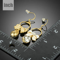 crystal bow knot drop earrings detail view by KHAISTA