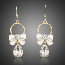 Load image into Gallery viewer, Crystal Bowknot Drop Earrings - KHAISTA Fashion Jewellery
