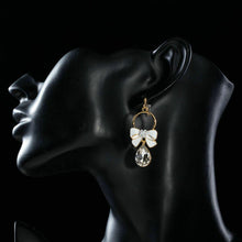 Load image into Gallery viewer, Crystal Bowknot Drop Earrings - KHAISTA Fashion Jewellery
