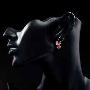 Crystal Butterfly Drop Earrings -KPE0014 - KHAISTA Fashion Jewellery