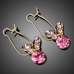Crystal Butterfly Drop Earrings -KPE0014 - KHAISTA Fashion Jewellery