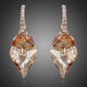 Caramel Crystal Heart Drop Earrings