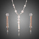 Crystal Design Drop Earrings and Pendant Set