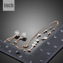 Load image into Gallery viewer, Crystal Design Drop Earrings + Pendant Set - KHAISTA Fashion Jewellery
